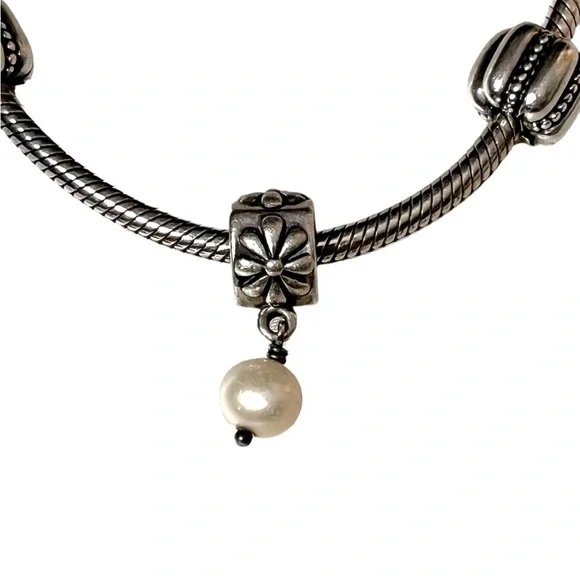 Pandora Sterling Silver Bracelet With Charms 7 3/4” - Picture 2 of 7